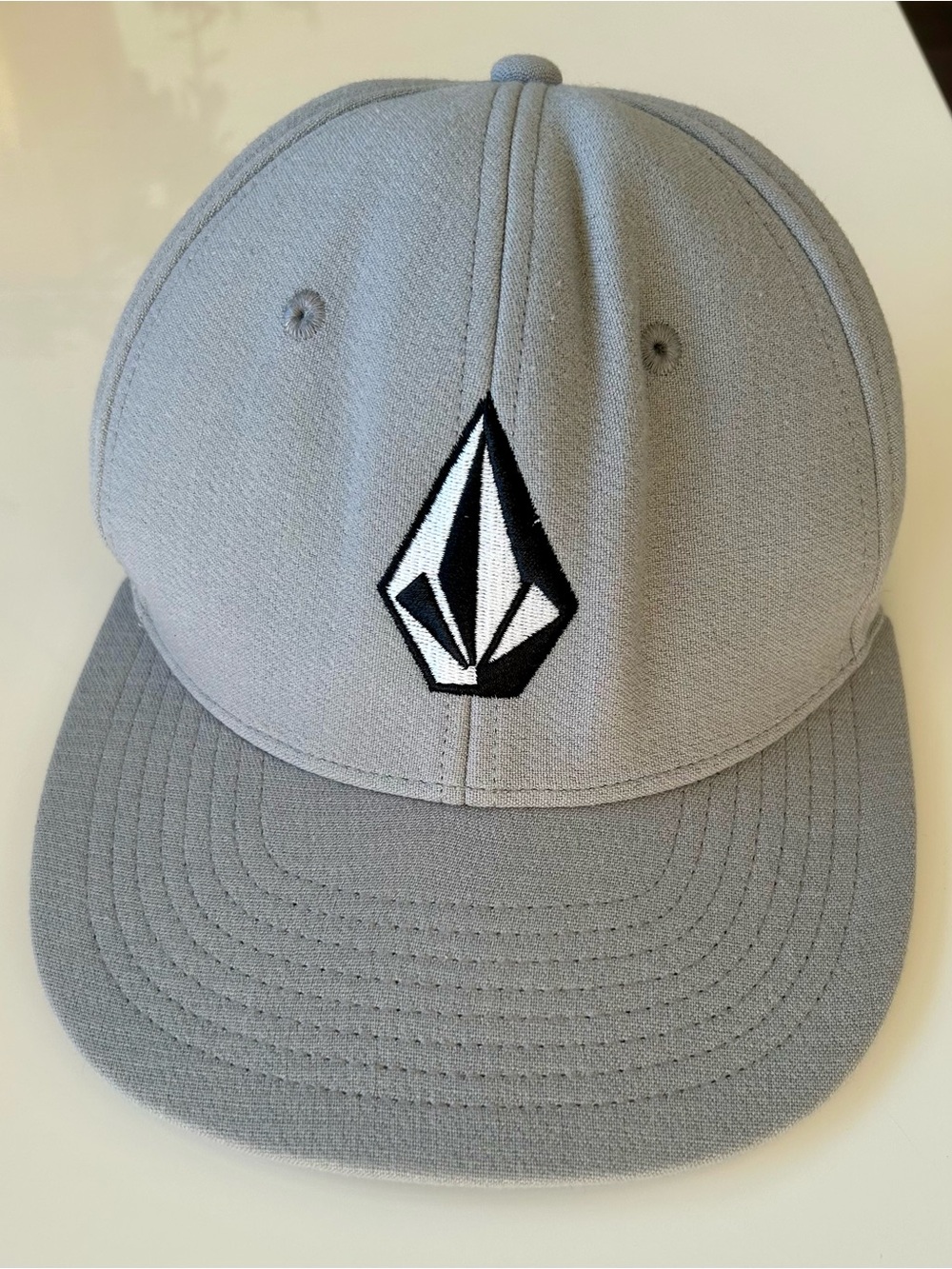 Volcom Black and Gray Logo Snapback Hat Interior